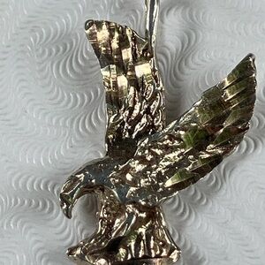 Majestic Sterling Silver Eagle Pendant with Detailed Feather Texture